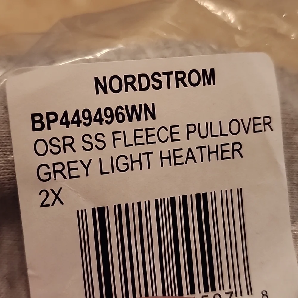 NWT Short Sleeve Fleece Pullover Cutoff Sweatshirt 2X Grey Light Heather - Picture 2 of 2